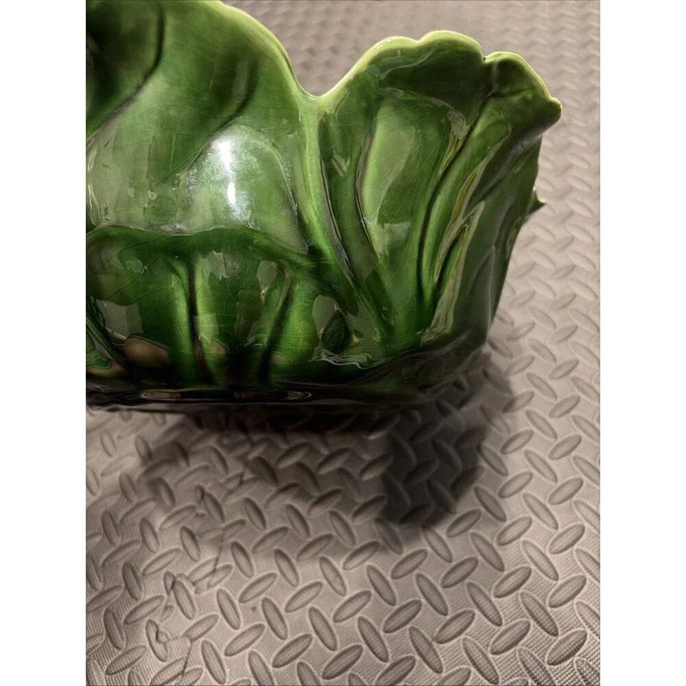 Cemar 688 Dark Green Cabbage Bowl California Pottery Sonoma bordallo pinheiro
